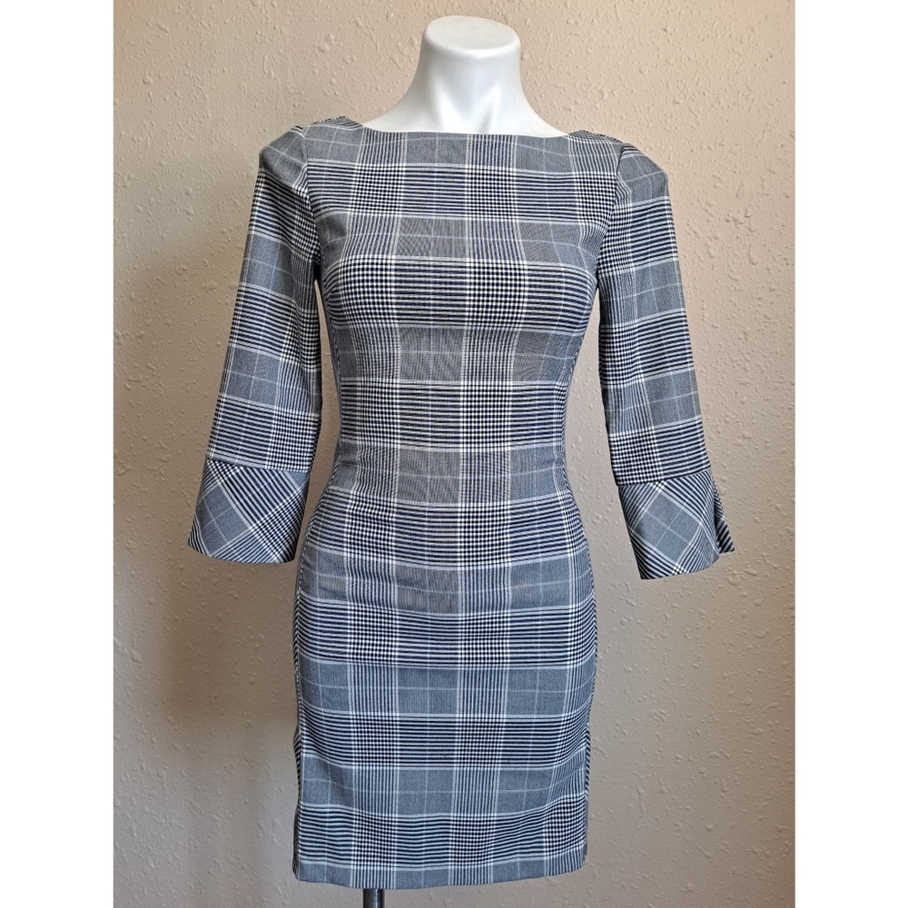 H&M Plaid Sheath Mini Dress